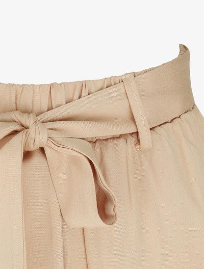 Pantalon fluide élastiqué - Beige - 3