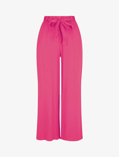 Pantalon fluide élastiqué - Fushia - 1