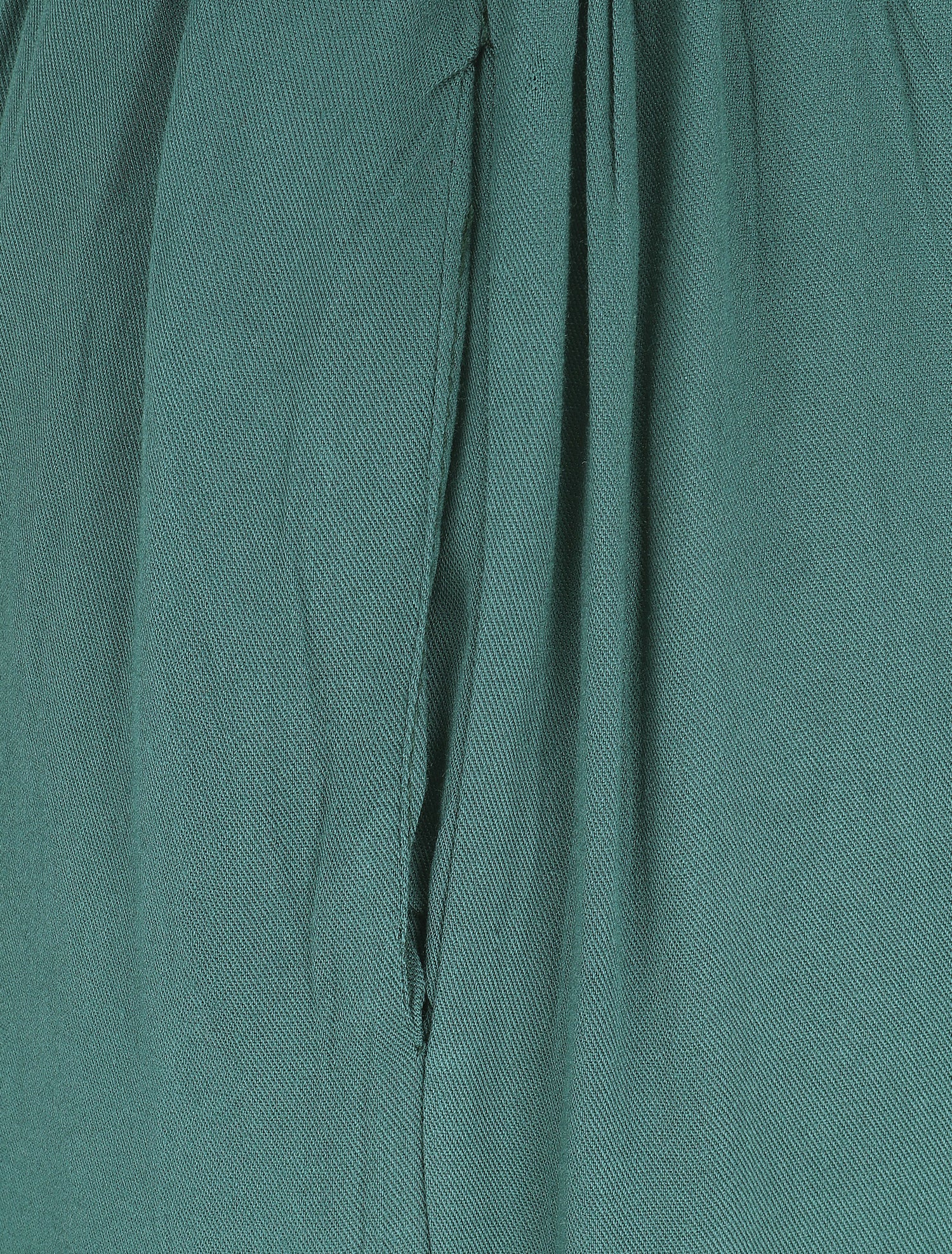 Pantalon uni fluide élastiqué - Vert sapin - 3