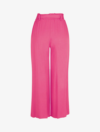 Pantalon uni fluide élastiqué - Fushia - 2