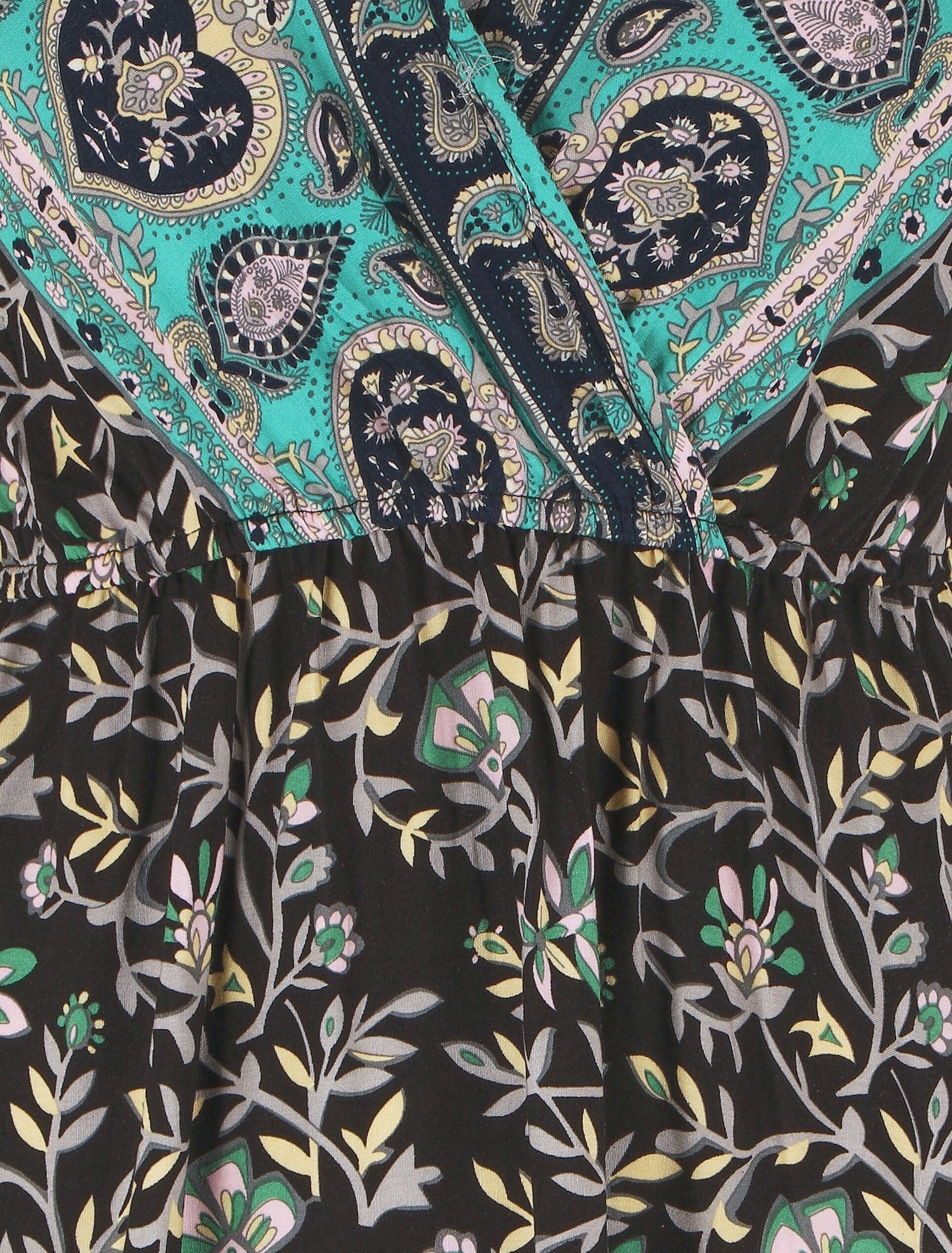 Robe imprimé foulard à manches volantées - Noir - 3
