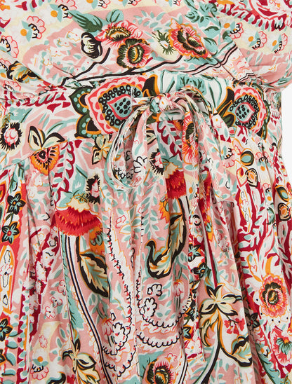 Robe courte à imprimé fleuri - Rose - 3