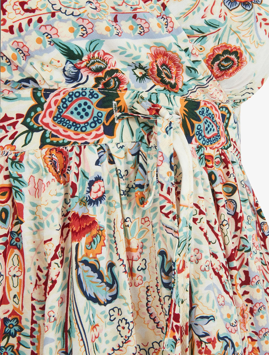 Robe courte à imprimé fleuri - Blanc - 3