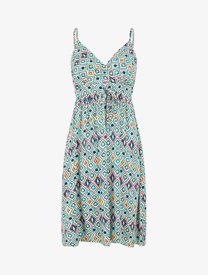 Robe courte à imprimé graphique - Vert - 1