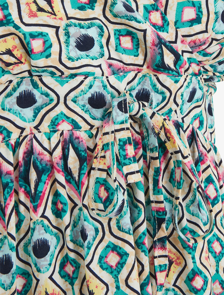 Robe courte à imprimé graphique - Vert - 3
