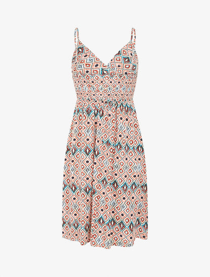 Robe courte à imprimé graphique - Orange - 2