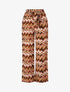 Pantalon fluide à imprimé zigzag - Marron - 4