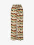 Pantalon fluide à imprimé zigzag - Vert - 4