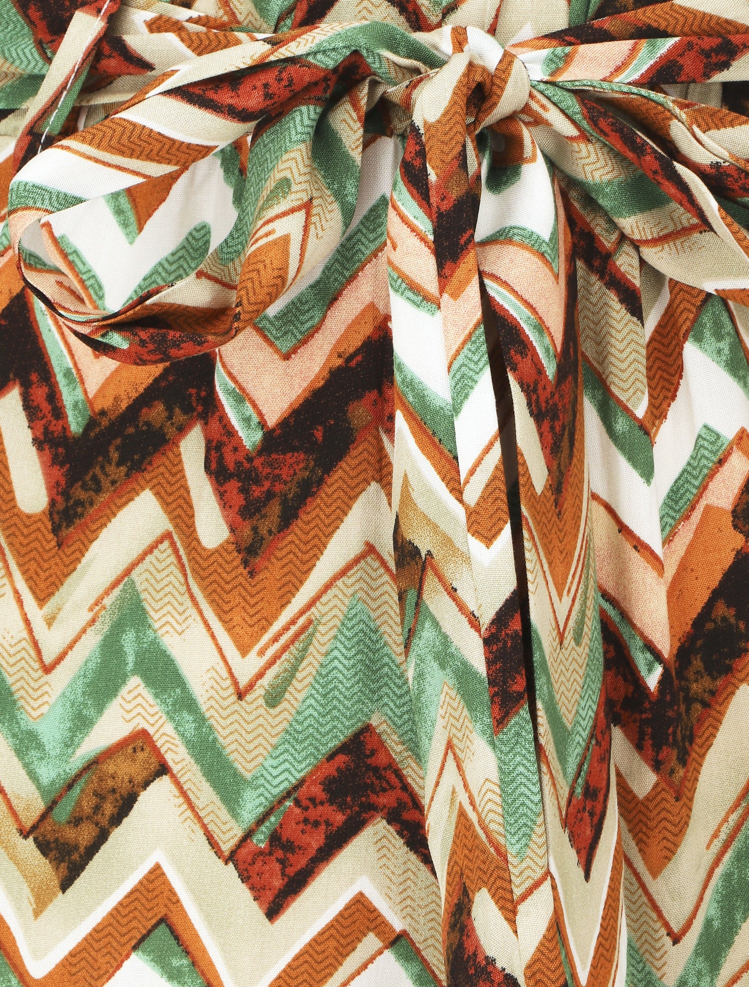 Pantalon fluide à imprimé zigzag - Vert - 3