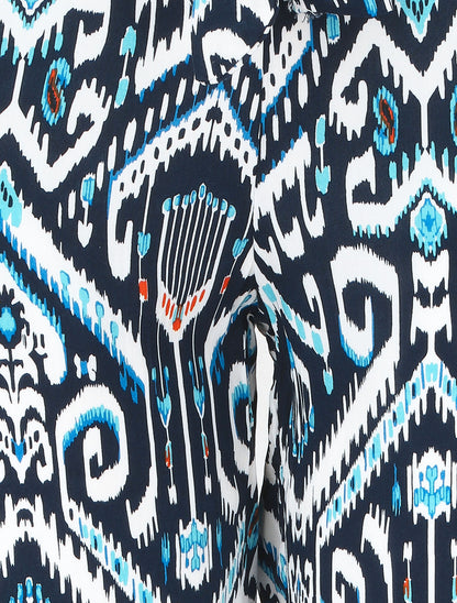 Pantalon fluide à imprimé aztèque - Marine - 3