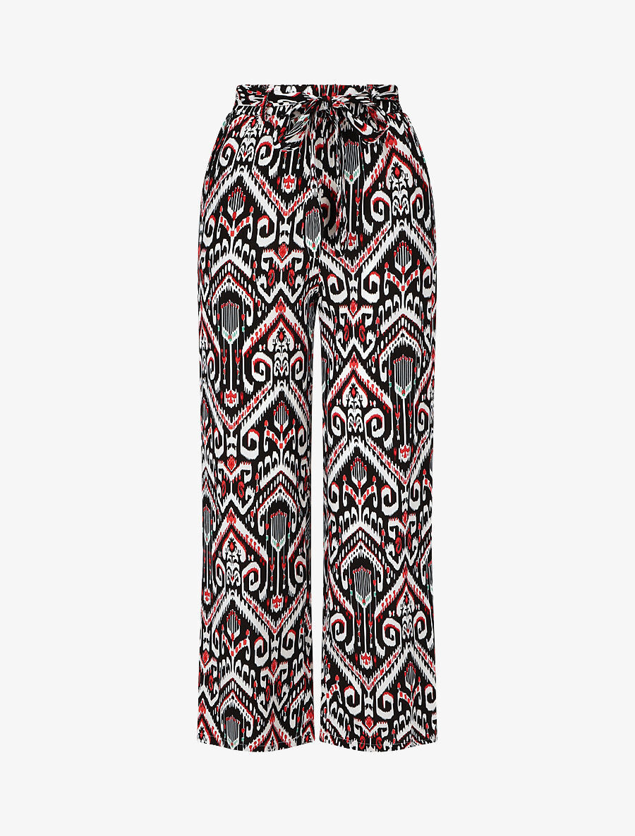 Pantalon fluide à imprimé aztèque - Noir - 4