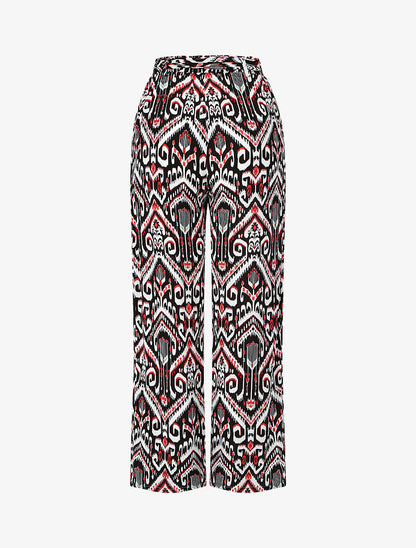 Pantalon fluide à imprimé aztèque - Noir - 2