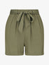 Short fluide uni et ceinturé - Kaki - 1