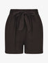 Short fluide uni et ceinturé - Noir - 4