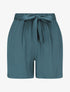 Short fluide uni et ceinturé - Bleu canard - 4
