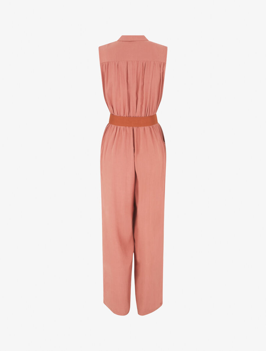 Combinaison ample sans manches unie - Vieux rose - 2