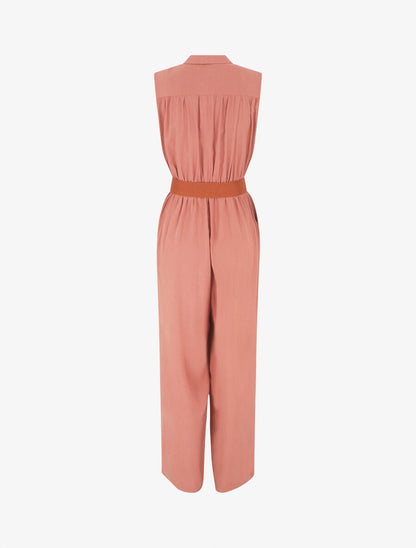 Combinaison ample sans manches unie - Vieux rose - 2