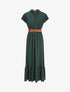 Robe longue unie manches courtes - Vert sapin - 5