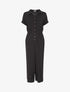 Combinaison ample style chemise manches courtes - Noir - 5