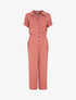 Combinaison ample style chemise manches courtes - Vieux rose - 1