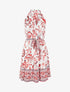 Robe mi-longue évasée imprimé floral - Rouge - 1