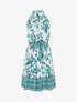 Robe mi-longue évasée imprimé floral - Vert - 1