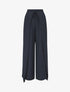 Pantalon coupe droite à pans superposés - Marine - 1