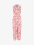 Combinaison ample imprimé fleurs fantaisies - Rouge - 5