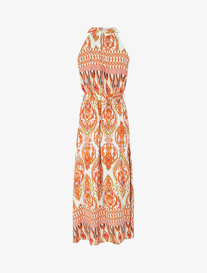 Robe longue à col américain - Blanc - 2