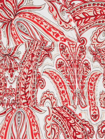 Combinaison sans manches imprimé cachemire - Rouge - 3