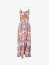 Robe longue fleuri à col V - Marron - 6