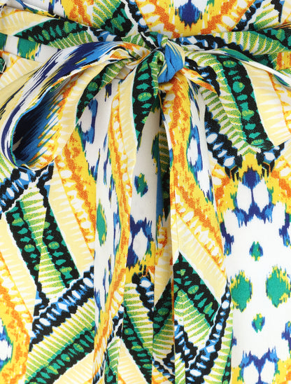 Pantalon fluide élastiqué imprimé psychédélique - Jaune - 3