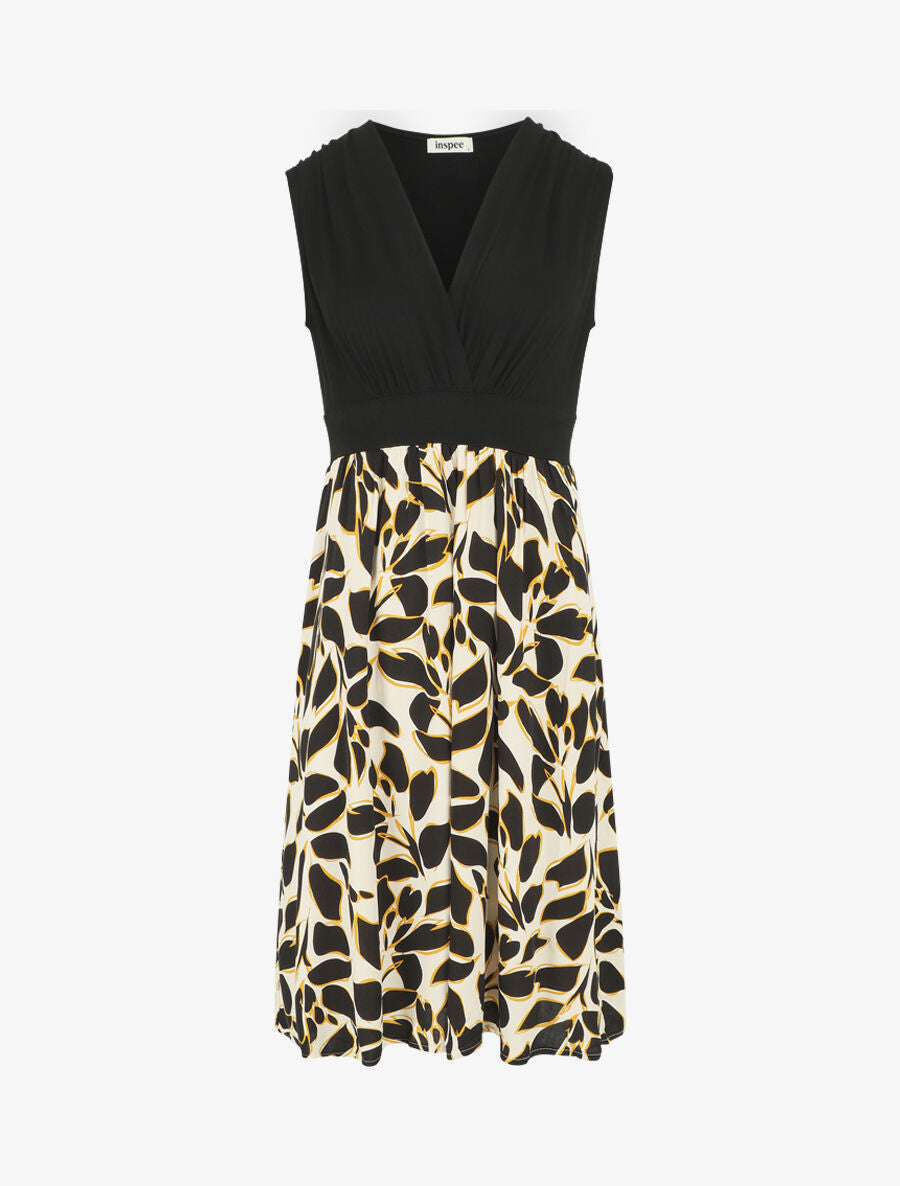 Robe longue à imprimé fantaisie - Noir - 4