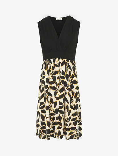 Robe longue à imprimé fantaisie - Noir - 4