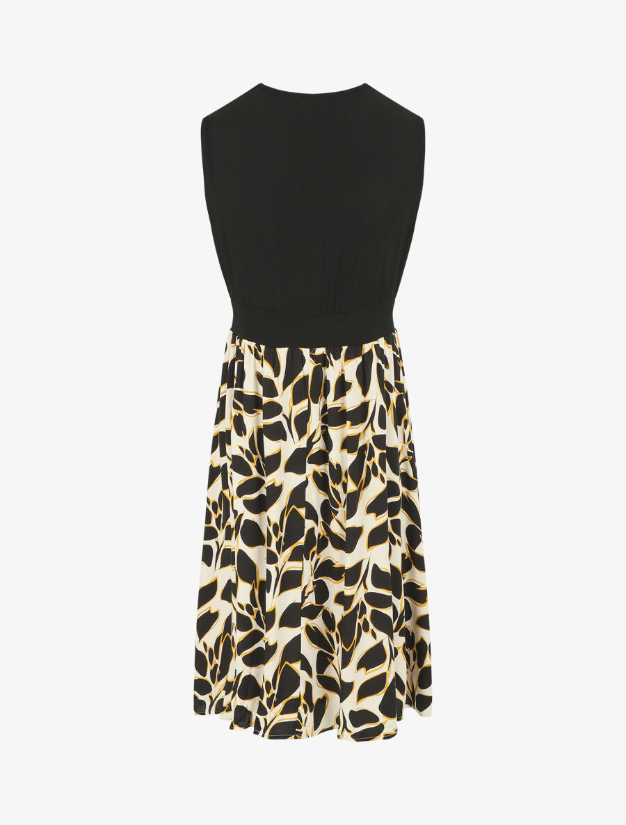 Robe longue à imprimé fantaisie - Noir - 2