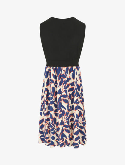 Robe longue à imprimé fantaisie - Marine - 2