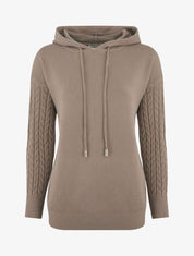 Pull à capuche coupe droite - Taupe - 1
