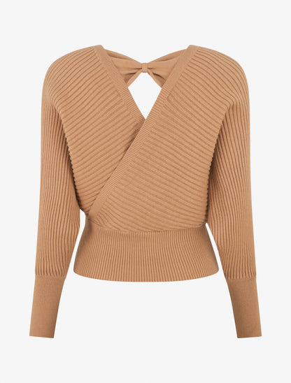 Pull cache-coeur et nœud au dos - Camel - 2