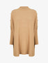 Pull ample uni manches boutonnées - Camel - 4