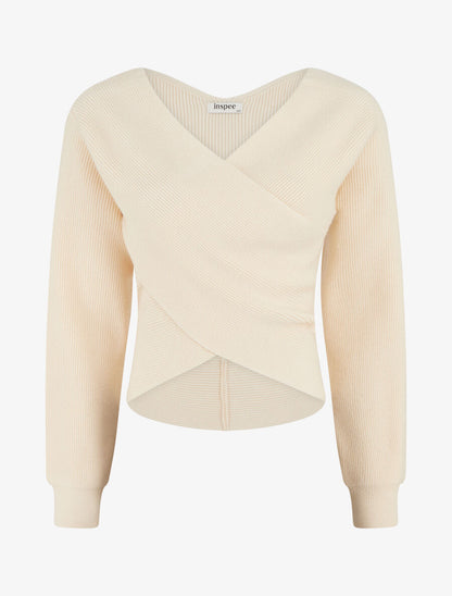 Pull cache-coeur et bas asymétrique - Beige - 5