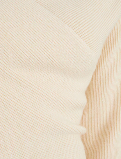 Pull cache-coeur et bas asymétrique - Beige - 3