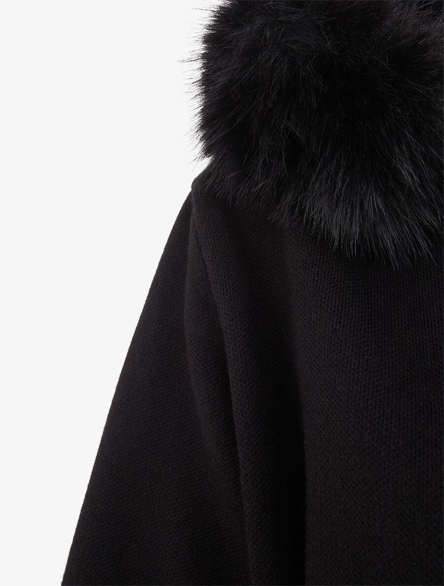 Gilet long uni à capuche - Noir - 3