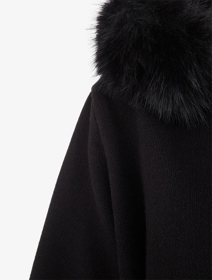 Gilet long uni à capuche - Noir - 3