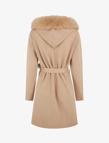 Gilet long uni à capuche - Taupe - 2