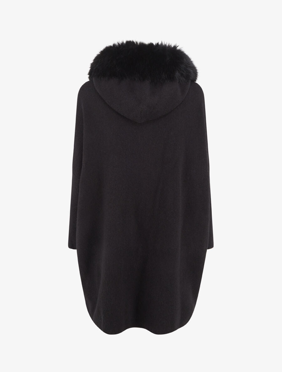 Gilet long uni à boutons à bascule - Noir - 2