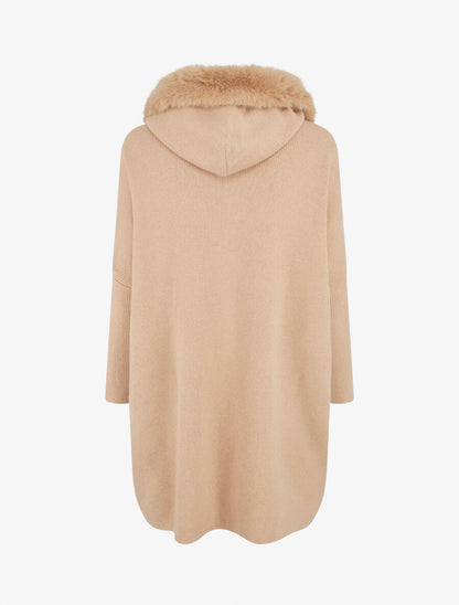Gilet long uni à boutons à bascule - Taupe - 2