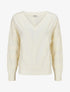 Pull uni à boutons décoratifs au dos - Crème - 1