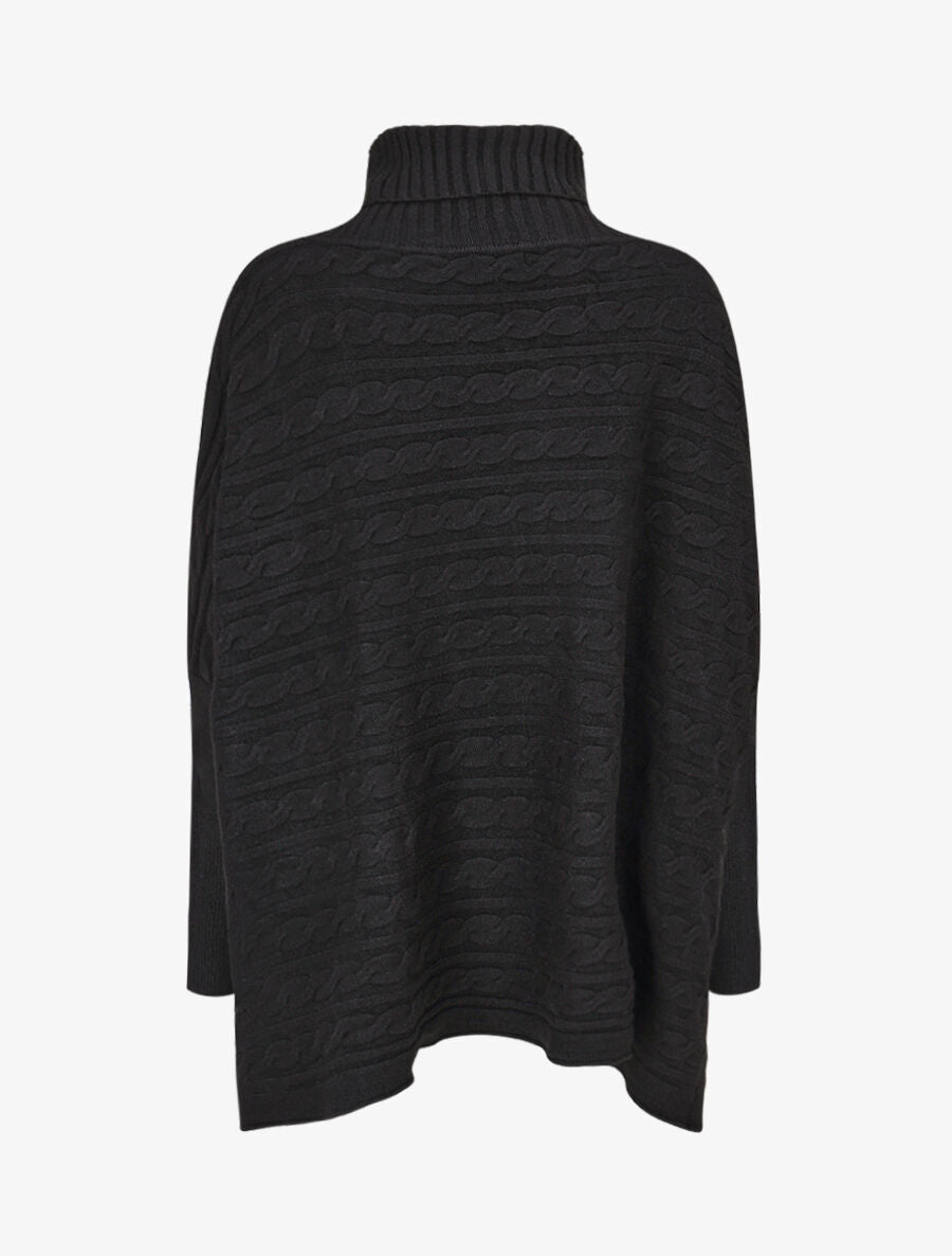 Pull oversize à col roulé - Noir - 2