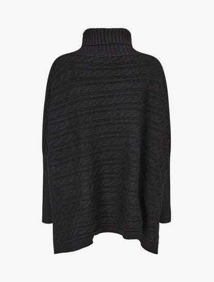 Pull oversize à col roulé - Noir - 2