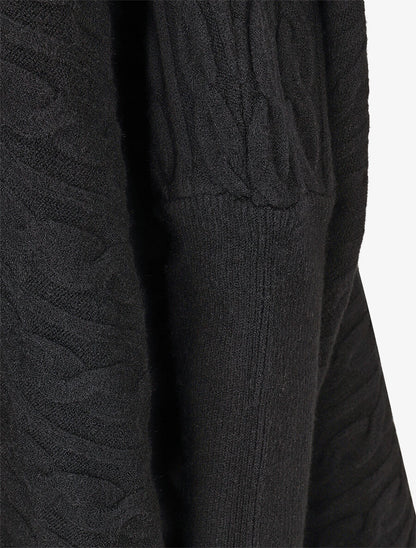 Pull oversize à col roulé - Noir - 3
